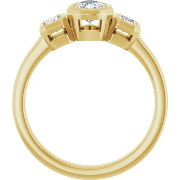 Bezel-Set Three-Stone Engagement Ring Image 2 Arezzo Jewelers Elmwood Park, IL