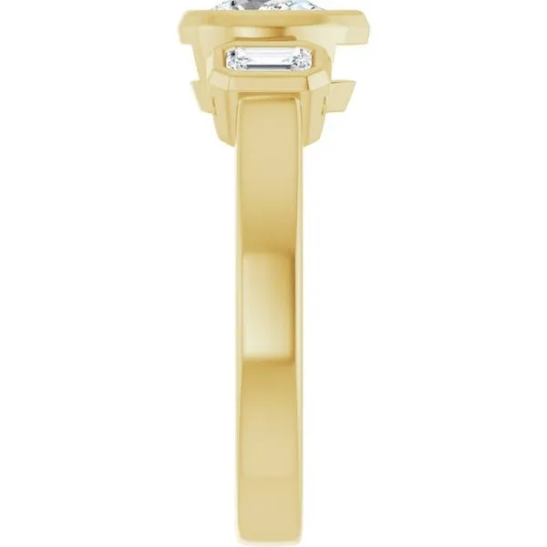 Bezel-Set Three-Stone Engagement Ring Image 4 J. Thomas Jewelers Rochester Hills, MI