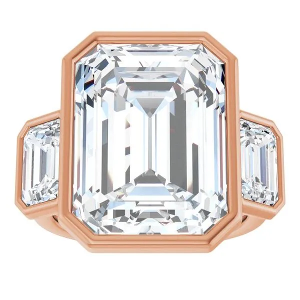 Bezel-Set Three-Stone Engagement Ring Image 3 Don's Jewelry & Design Washington, IA