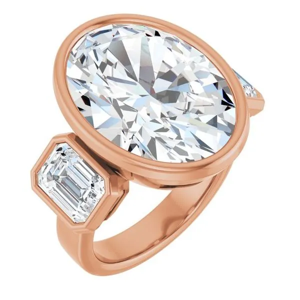 Bezel-Set Three-Stone Engagement Ring Don's Jewelry & Design Washington, IA