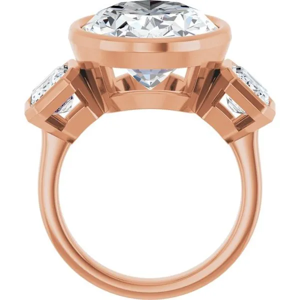 Bezel-Set Three-Stone Engagement Ring Image 2 Natale Jewelers Sewell, NJ