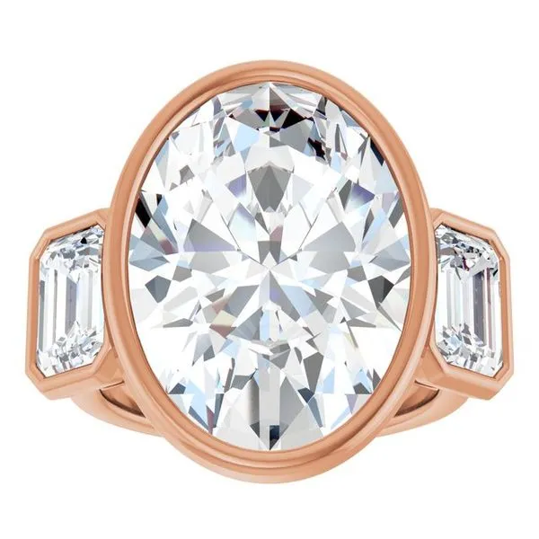 Bezel-Set Three-Stone Engagement Ring Image 3 Futer Bros Jewelers York, PA