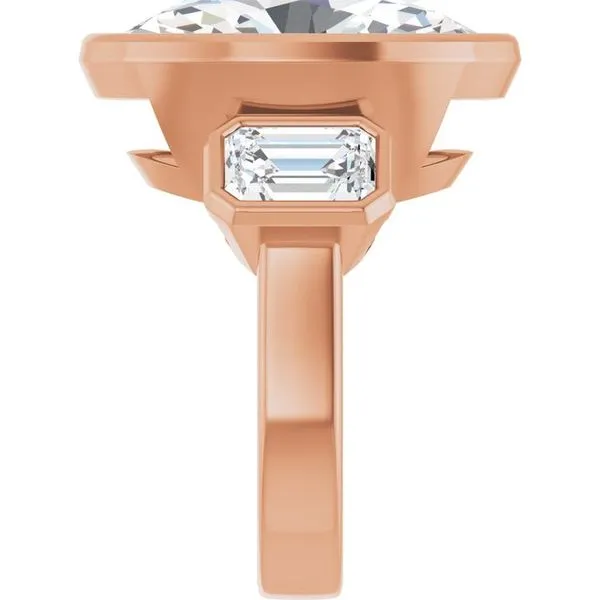 Bezel-Set Three-Stone Engagement Ring Image 4 Morin Jewelers Southbridge, MA