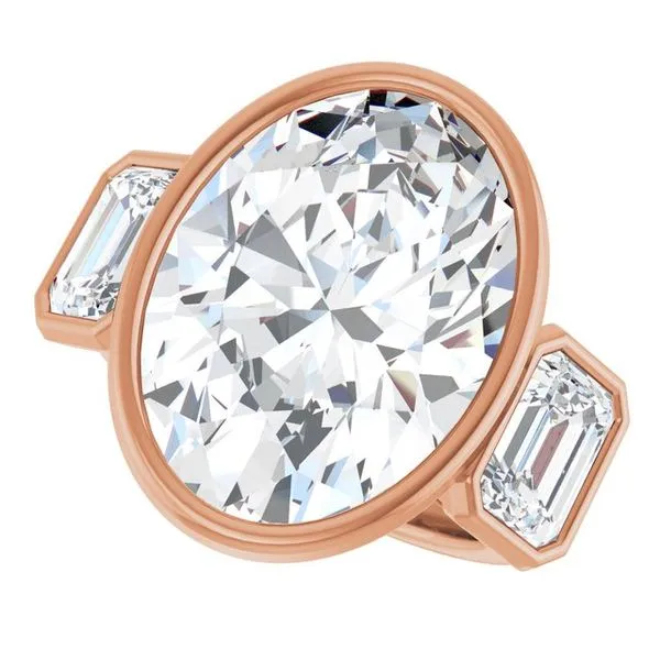 Bezel-Set Three-Stone Engagement Ring Image 5 Clater Jewelers Louisville, KY