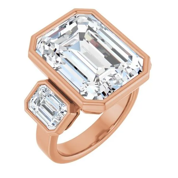 Bezel-Set Three-Stone Engagement Ring Natale Jewelers Sewell, NJ