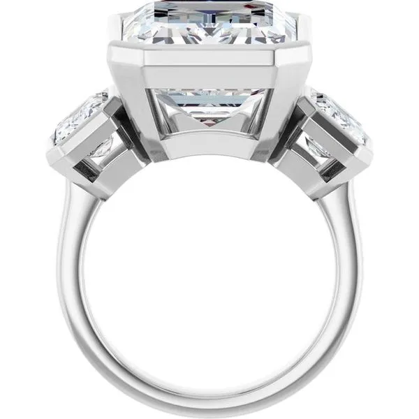 Bezel-Set Three-Stone Engagement Ring Image 2 Clater Jewelers Louisville, KY
