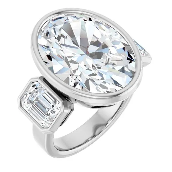 Bezel-Set Three-Stone Engagement Ring