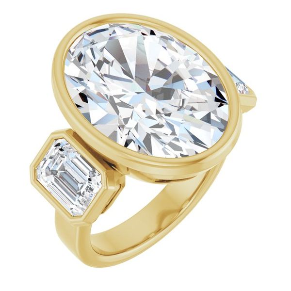 Bezel-Set Three-Stone Engagement Ring