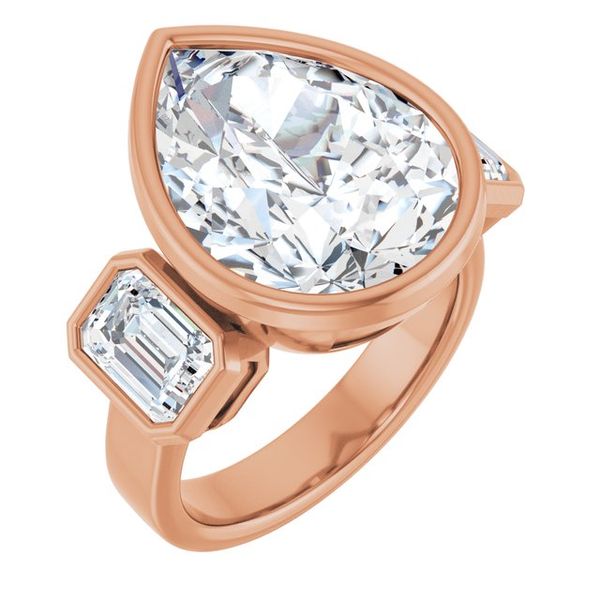 Bezel-Set Three-Stone Engagement Ring