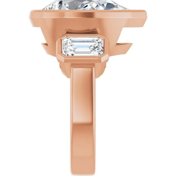 Bezel-Set Three-Stone Engagement Ring Image 4 Jimmy Smith Jewelers Decatur, AL