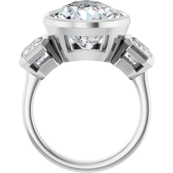 Bezel-Set Three-Stone Engagement Ring Image 2 Clater Jewelers Louisville, KY
