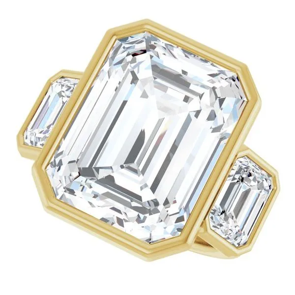 Bezel-Set Three-Stone Engagement Ring Image 5 Vulcan's Forge LLC KANSAS CITY, MO