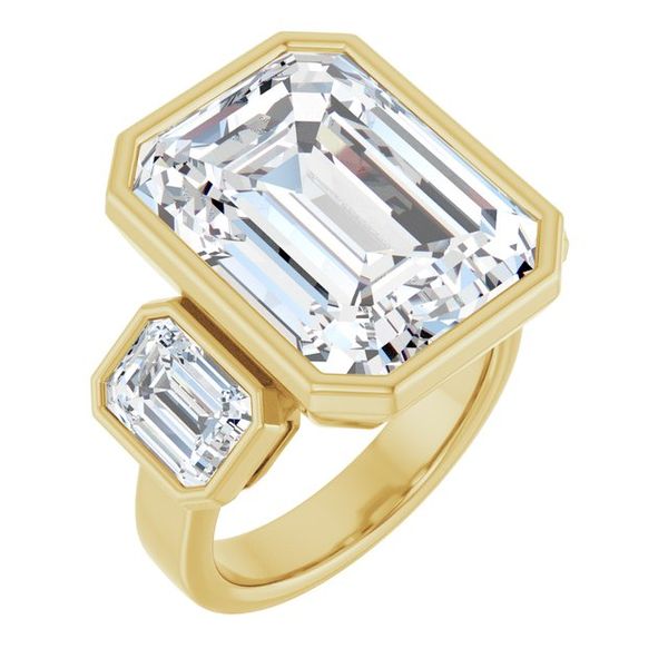 Bezel-Set Three-Stone Engagement Ring