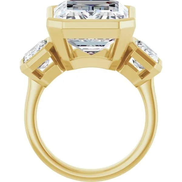 Bezel-Set Three-Stone Engagement Ring Image 2 Clater Jewelers Louisville, KY