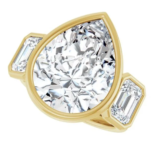 Bezel-Set Three-Stone Engagement Ring Image 5 Futer Bros Jewelers York, PA