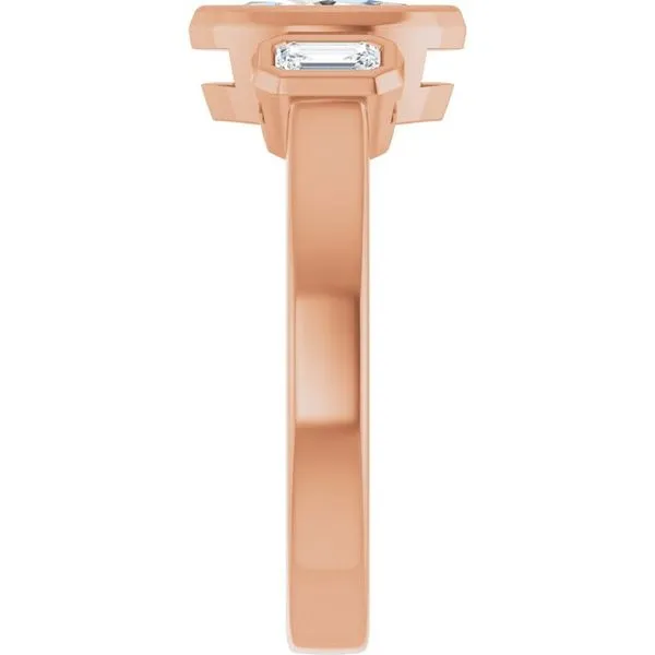 Bezel-Set Three-Stone Engagement Ring Image 4 Paul James Jewelers Angels Camp, CA