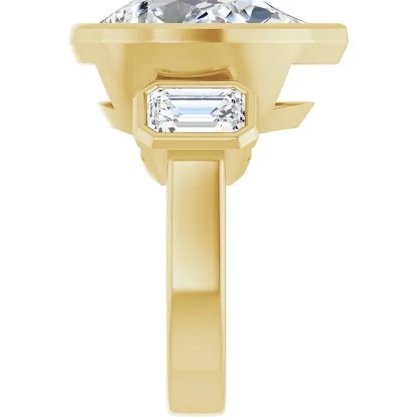 Bezel-Set Three-Stone Engagement Ring Image 4 Don's Jewelry & Design Washington, IA