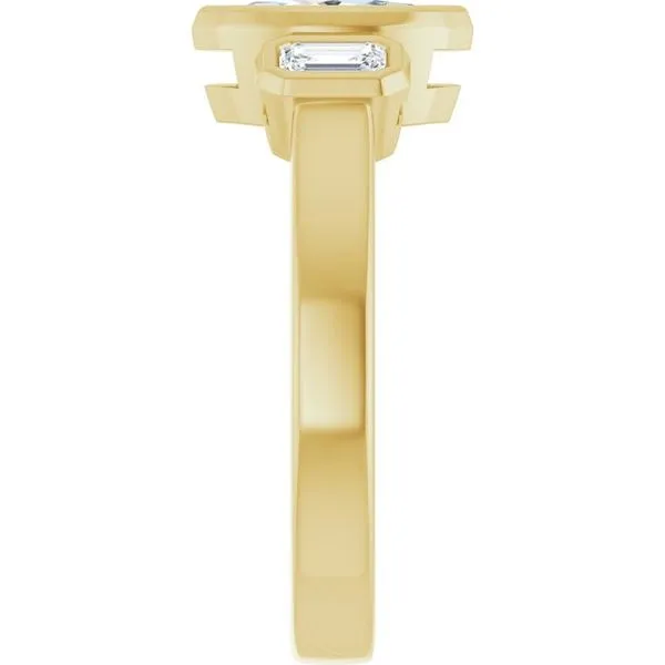 Bezel-Set Three-Stone Engagement Ring Image 4 Mark Jewellers La Crosse, WI