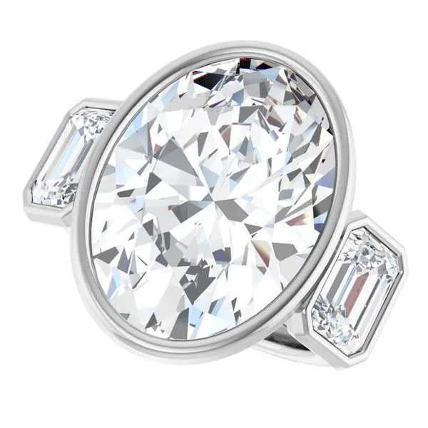 Bezel-Set Three-Stone Engagement Ring Image 5 Futer Bros Jewelers York, PA