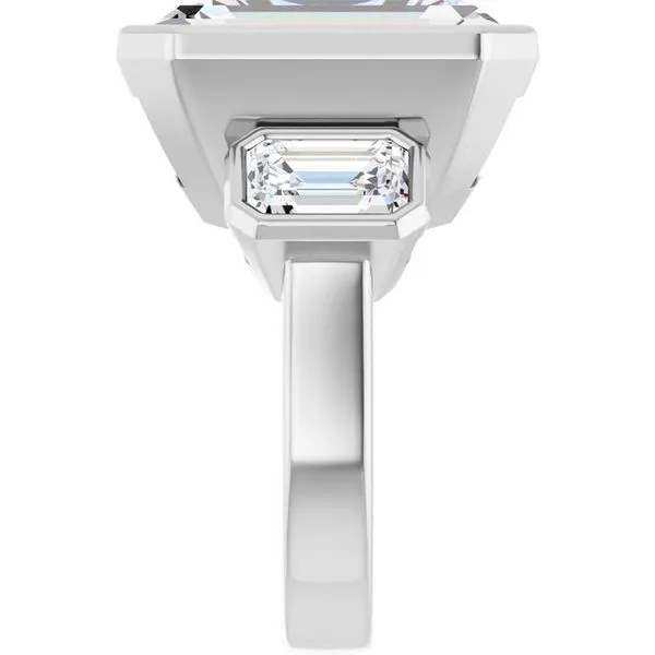 Bezel-Set Three-Stone Engagement Ring Image 4 Clater Jewelers Louisville, KY