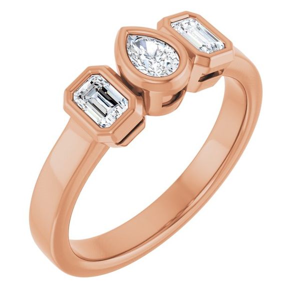 Bezel-Set Three-Stone Engagement Ring