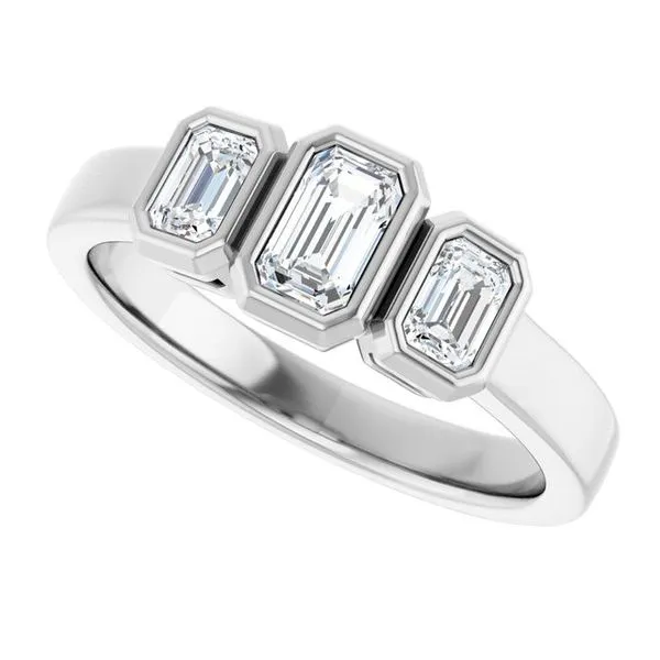 Bezel-Set Three-Stone Engagement Ring Image 5 Jimmy Smith Jewelers Decatur, AL