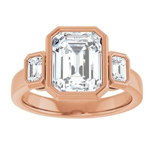 Bezel-Set Three-Stone Engagement Ring Image 3 Shipley's Fine Jewelry Hampstead, MD