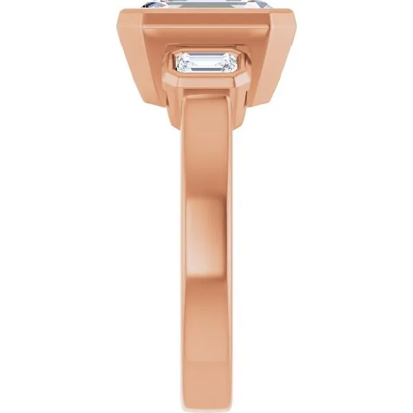 Bezel-Set Three-Stone Engagement Ring Image 4 Clater Jewelers Louisville, KY