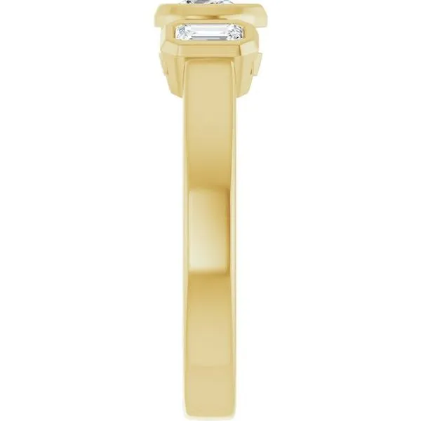 Bezel-Set Three-Stone Engagement Ring Image 4 Natale Jewelers Sewell, NJ