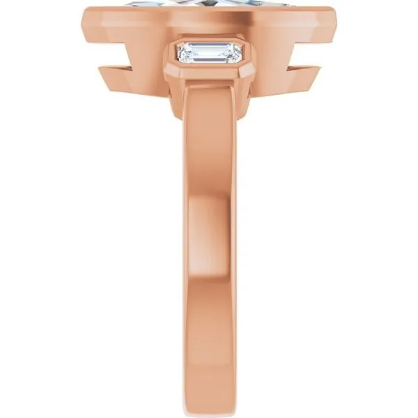 Bezel-Set Three-Stone Engagement Ring Image 4 Raleigh Diamond Fine Jewelry Raleigh, NC