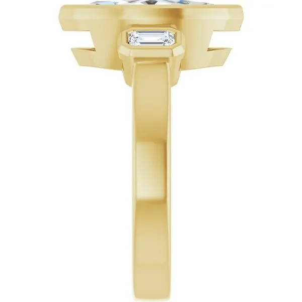 Bezel-Set Three-Stone Engagement Ring Image 4 Don's Jewelry & Design Washington, IA