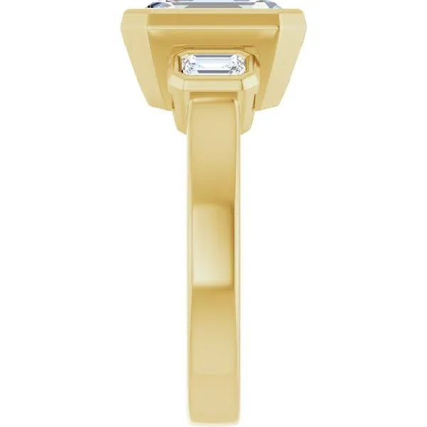 Bezel-Set Three-Stone Engagement Ring Image 4 Shipley's Fine Jewelry Hampstead, MD