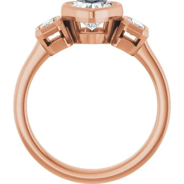 Bezel-Set Three-Stone Engagement Ring Image 2 Futer Bros Jewelers York, PA