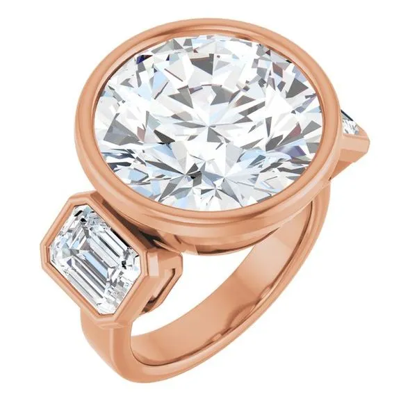 Bezel-Set Three-Stone Engagement Ring J. Thomas Jewelers Rochester Hills, MI