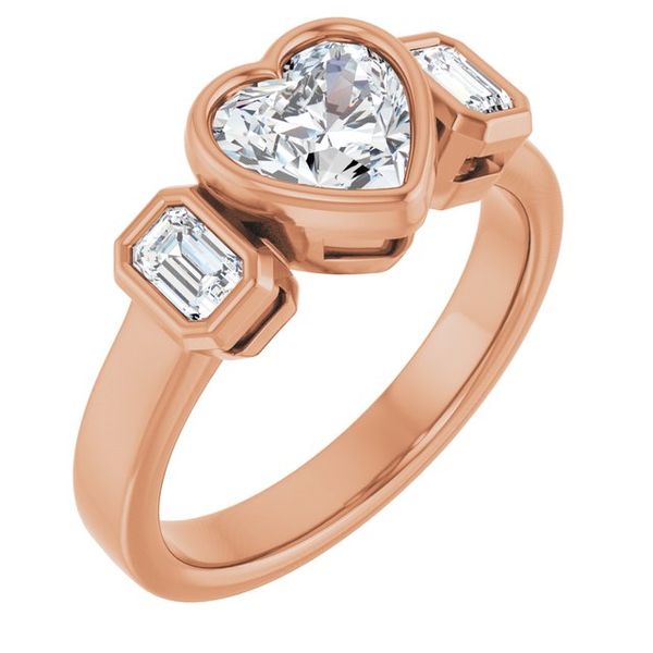 Bezel-Set Three-Stone Engagement Ring