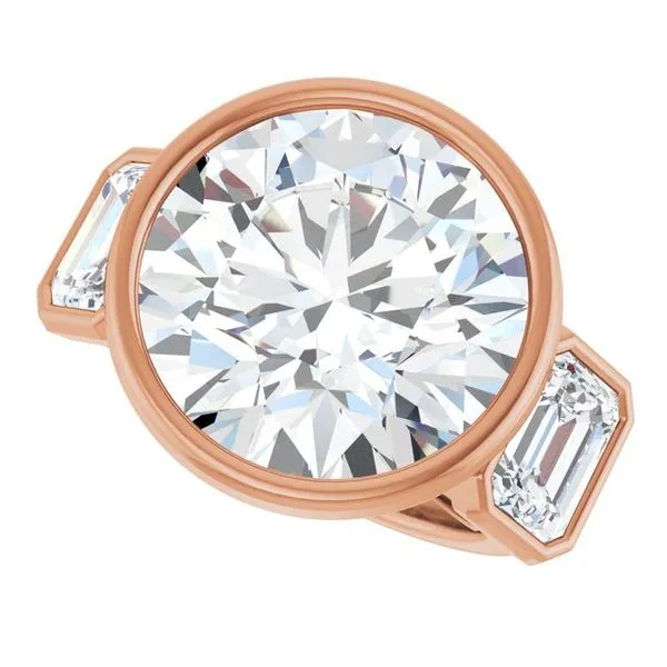 Bezel-Set Three-Stone Engagement Ring Image 5 Futer Bros Jewelers York, PA