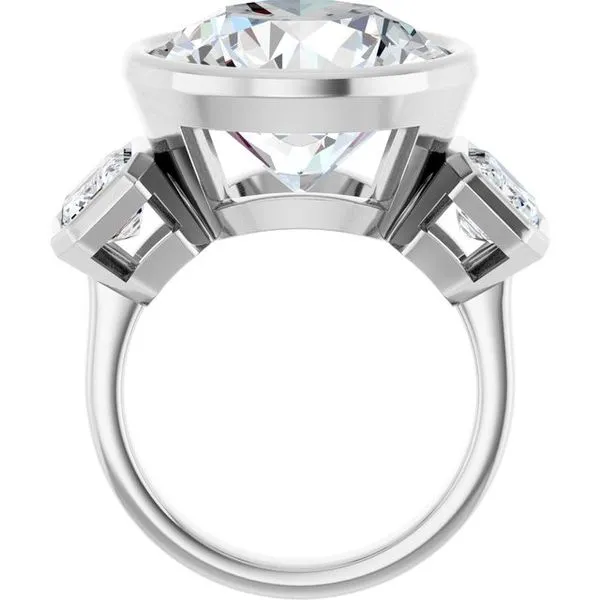 Bezel-Set Three-Stone Engagement Ring Image 2 Jimmy Smith Jewelers Decatur, AL