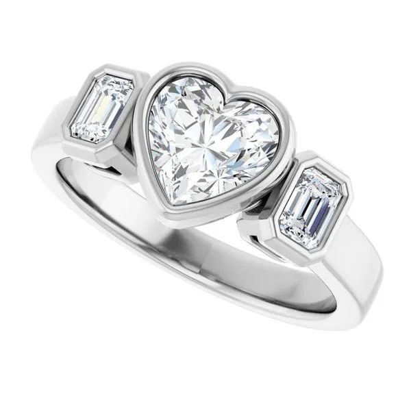 Bezel-Set Three-Stone Engagement Ring Image 5 Futer Bros Jewelers York, PA