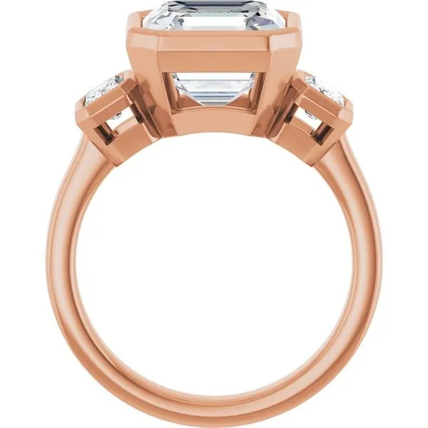 Bezel-Set Three-Stone Engagement Ring Image 2 JF Jones Jewelers Rochester, NY