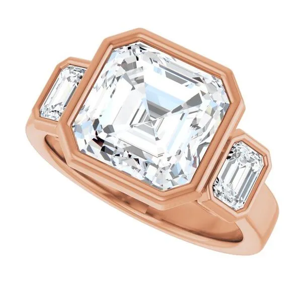 Bezel-Set Three-Stone Engagement Ring Image 5 Paul James Jewelers Angels Camp, CA