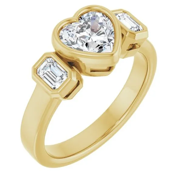 Bezel-Set Three-Stone Engagement Ring Clater Jewelers Louisville, KY