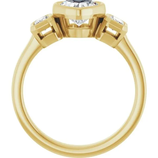 Bezel-Set Three-Stone Engagement Ring Image 2 J. Thomas Jewelers Rochester Hills, MI