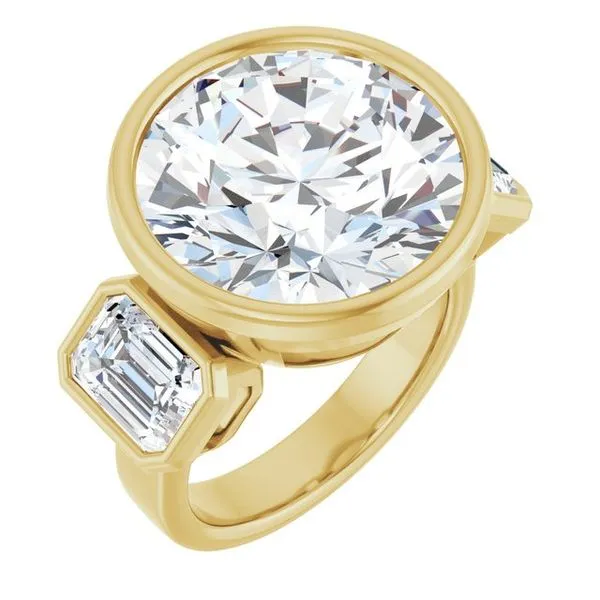 Bezel-Set Three-Stone Engagement Ring Futer Bros Jewelers York, PA