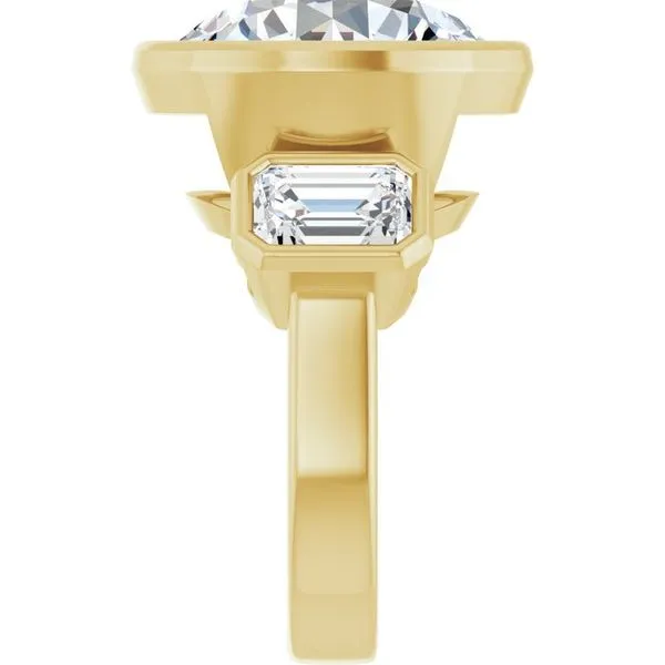 Bezel-Set Three-Stone Engagement Ring Image 4 Don's Jewelry & Design Washington, IA