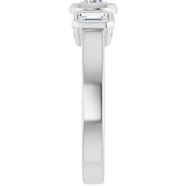 Bezel-Set Three-Stone Engagement Ring Image 4 Don's Jewelry & Design Washington, IA