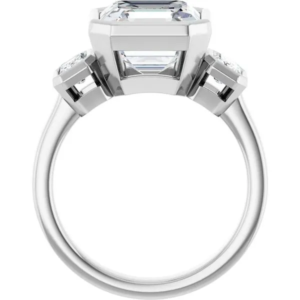 Bezel-Set Three-Stone Engagement Ring Image 2 Futer Bros Jewelers York, PA