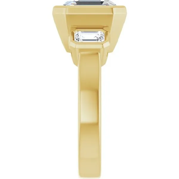 Bezel-Set Three-Stone Engagement Ring Image 4 Mark Jewellers La Crosse, WI