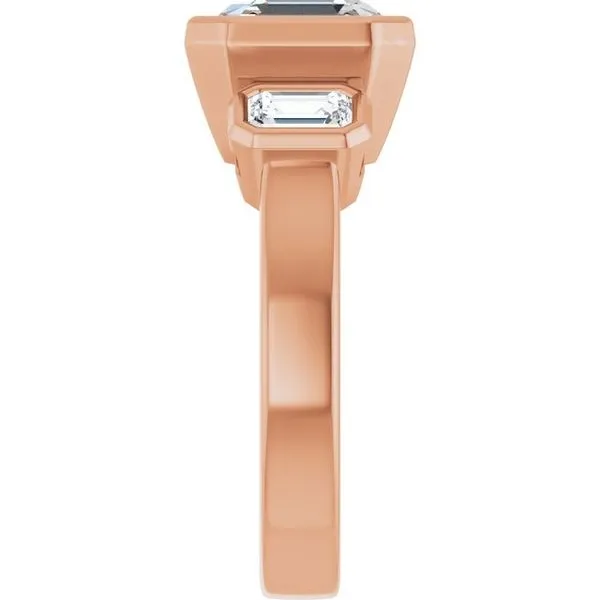 Bezel-Set Three-Stone Engagement Ring Image 4 Futer Bros Jewelers York, PA