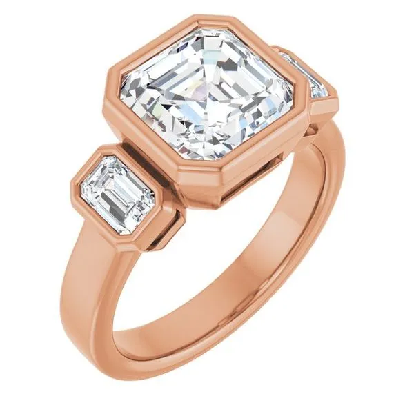 Bezel-Set Three-Stone Engagement Ring Northwood Jewelers Northwood, OH