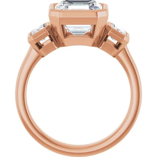 Bezel-Set Three-Stone Engagement Ring Image 2 Mark Jewellers La Crosse, WI